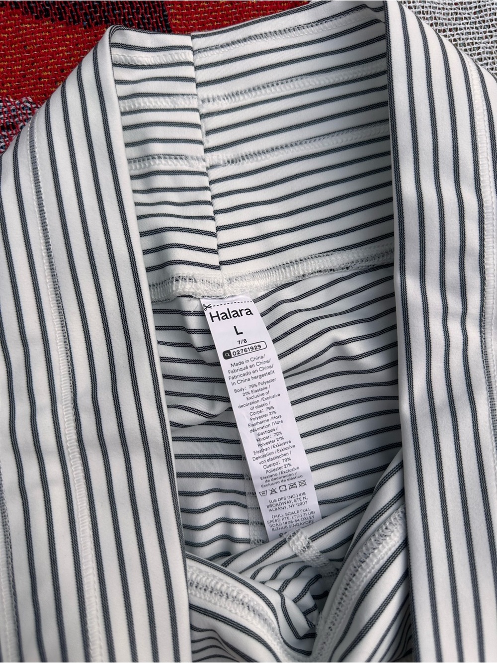 NWT! Halara High Waisted Drawstring Striped Yoga Leggings with Pockets - Picture 4 of 8